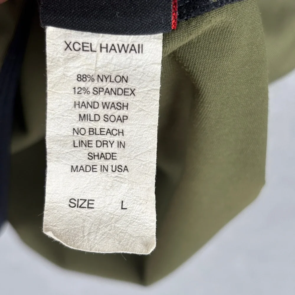 VTG Xcel Hawaii UV Shield Rash Guard Tank Top Olive USA L Fits S/M Surf READ